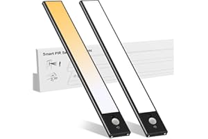 Mycket 126 LED Lampe de Placard, Bande Lumineuse Capteur de Mouvement Sans Fil, 3000-6000K Eclairage Led Rechargeable Interieur Placard, Lumière Led pour Armoire Placard Escalier Cuisine Couloir(2pcs)