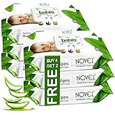 Buy Novel Baby Wet Wipes 80 Wipes x Pack of 6 (480 Wipes) | Aloe Vera, Chamomile, Vitamin E Enriched | pH Balanced, Alcohol, Hypoallergenic & Paraben-Free | Soft Gentle Baby Wipes with Lid Online at Low Prices in India