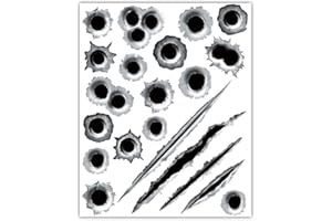 ‎VDARK VDARK Auto Aufkleber 3D Einschusslöcher Vinyl Film Zeichen Film Versteckter Aufkleber PVC Wasserdicht Reflektierend für Lkw Körper Stoßstange Vorne Hinten Tür Kofferraum Kit Pac Pack von 1 (STICKER-A)