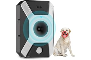 WARDBES Dog Barking Control Devices, Stop Barking Dog Training Tool, 3 Levels Ultrasonic Dog Deterrent, Anti Barking Device, Rechargeable Bark Stopper for Pets, for Indoor & Outdoor Use