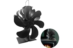 Rinobels Kaminventilator mit 6 Blättern,Leiser Kamin Ventilator Ofenventilator Öfen Ohne Strom,Kamin Ventilator für Holzöfen,Holz/Brennholz/Feuerstelle/Ofenrohr (ZL6Y)