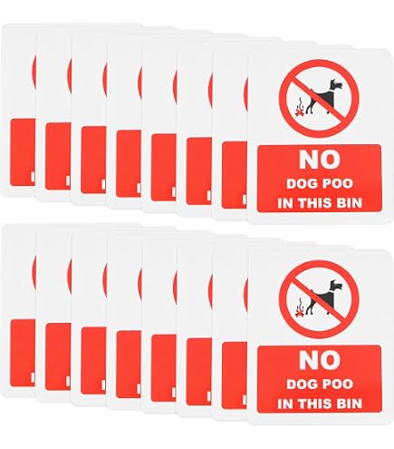 4x 'No Dog Poo In This Bin' Stickers – 90x110mm Waterproof Vinyl, Made In UK