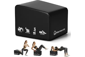 WARMOUNTS Höft tryckbänk, multifunktionell träningslåda med halkfri dyna för höfttryck, glute bro, styrketräning, 317,5 kg la