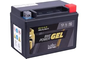intAct - BATTERIE MOTO GEL Bike-Power GEL12-4L-B. Remplace YB4L-B, YB4L-A. Batterie moto 12V 4Ah 60A. Dimensions : 120x70x92mm. Avec jusqu’à 30% de puissance de démarrage en plus.