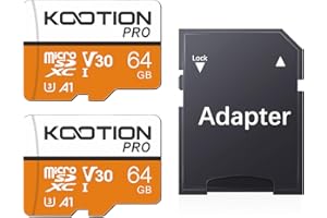 KOOTION Tarjeta Micro SD 64GB con Adaptador Tarjeta de Memoria Micro SD（U3 y V30） Micro SDXC 64 Giga 4K Memory Card Micro SD Cards 2 Pack 64G para Teléfonos Gopro Cámara