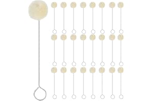 Molain Lot de 25 pinceaux à boule de laine Daubers - Avec poignée en métal - Pour coloration, collage et bricolage (15 cm)