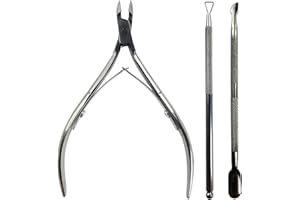 Lofuanna Tronchese per Cuticole e Spingi Cuticole-Set di Strumenti per Manicure Professionale per la con Cuticola Remover, Taglia Cuticole in Acciaio Inossidabile per Pelle Morta (Nero)
