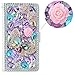 Produktbild spritech (TM) 3D Handmade Dekoration colorful Diamant Kristall mit Butterfly Flower Design Weiß Leder Wallet, PT 1, iPhone 6/6s 4.7