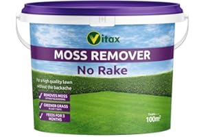 VITAX LTD Vitax Moss Remover, No Rake, Dual Purpose Lawn Feed And Moss Removal, Natural Moss Eating Bacteria, Greener Lawns, Feeds Lawn For Up To 3 Months- 100 M.Sq