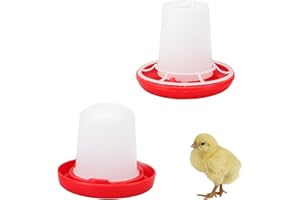 JYINELX 2PCS Chick Feeders and Drinkers, Food Grade Plastic Chicken Feeder, Chicken Water Dispenser, Not Easy to Tip Over, Suitable for Farms and Chicks Chicken Feeders and Drinkers