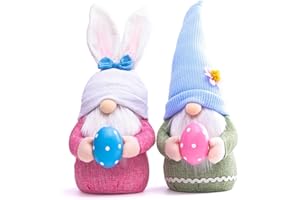 ‎O-KINEE 2 Stück Osterwichtel, Ostern Deko Wichtel, Osterhasen Wichtel Plüsch, Oster Wichtel Groß, Osterdeko Wichtel Figuren Mit Ostereier, Ostern Frühling Wichtel für Ostern Frühling Deko Outdoor und Innen