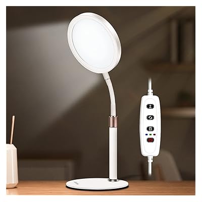 SAD Lamp, SAD Light Therapy Lamp, UV-Free 10000 Lux Sun Lamp Therapy with 3 Light Colors & 9 Adjustable Brightness & 3 Timer for Lift Mood