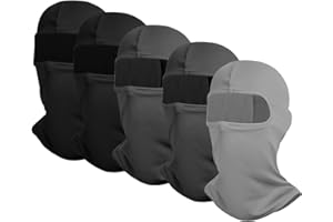 EUPSIIU 5 Pcs Balaclava Ski Face Mask, Motorcycle Cycling Ski Mask, Windproof Face Mask Balaclavas, Breathable Lightweight UV Protector Scarf for Summer Winter Men Women, One Size