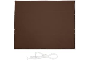 Relaxdays Tenda da Sole per Esterni Rettangolare, Idrorepellente, Anti UV, Terrazza e Giardino, 5 x 6 m, Marrone