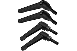 Nivofu 4PCS Poignée de Levier de Serrage, Poignée de Serrage Réglable M8, Poignées de Filetage Mâle en Métal, Machine Poignée de Fixation Réglable, Noir (25mm)