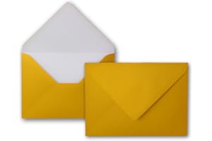 FARBENFROH BY GUSTAV NEUSER Sobres C7, con solapa con pegamento húmedo, color 28 - Gold Metallic 50 Umschläge