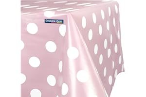 ‎TEXMAXX TEXMAXX® Wachstuchtischdecke versch. Größen - 180 x 140 cm/abwaschbare Tischdecke/Wachstischdecke/Wachstuch Tischdecke geeignet als Gartentischdecke - Punkte Muster in Rosa-Weiß