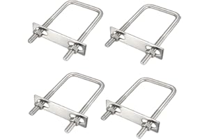 BOUTIHAO 4 Pezzi M6 Bulloni a U Quadrato, M6 50 x 80 mm U Bolt Acciaio Inox, Bulloni a U Con Dadi e Piastra Di Telaio, per Linstallazione Di Tubazioni E Applicazioni Industriali