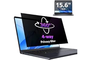 IPROKKO Film de Confidentialité à 360° Pour 15,6" - Rapport D'aspect 16:9 - Anti-lumière Bleue - Anti-éblouissement - Filtre de Confidentialité pour 15,6 Hp/Dell/Acer/Lenovo/ThinkPad/Asus