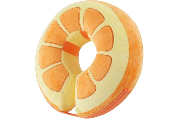 IEUUMLER Collerette Souple Chien Gonflable, Protection Réglable Collier de Favoriser la Récupération pour Chien Chats Anti Lechage & Morsure EU004 (Orange, M)