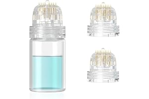 ‎LAZZYBEAUTY Derma Stamp Hydra Needle 20 Microneedling 0,5 mm, Microneedling Hydra Nadel Derma Roller mit 3 Auswechselbaren Derma-Stamp-Köpfen Anti Aging Beauty Essence Flasche Kosmetisches Microneedling Werkzeug