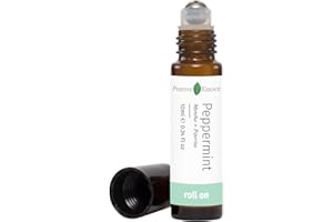 POSITIVE ESSENCE Peppermint Essential Oil Roll On, Calming, Headache, Tension and Stress Relief, Pure Peppermint Essential Oil and Jojoba Oil for Skin Nourishment, Leak-Proof Metal Rollerball, Travel Roll-on (10mL)
