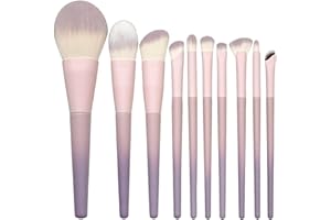 LARFRAECY 10 Piezas Brochas De Maquillaje, Niña Set Brochas Maquillaje Maquillaje De Rubor, Cepillo De Sombras De Ojos Cepillo De Maquillaje De Base Fibra Artificial Brochas De Maquillaje Profesional