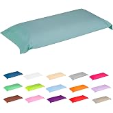 100% Cotton Pillowcases, All Sizes, Very Soft Touch, for All Beds, Made in Portugal, Outer Cover (90 cm, Aqua Blue)