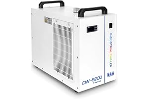 MCWLASER S&A Genuine CW-5200TH Industrial Water Chiller, refrigeratore per acqua industriale, capacità 7L, acqua di raffreddamento Per macchine di incisione e taglio laser CO2 da 80W-150W