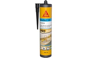 SIKA - Mastic silicone sanitaire - SikaSeal-181 Cuisine noir - Réalisation de joints - Spécial cuisines - Intérieur/extérieur - Longue durée - 300 ml