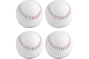 PanBeiQi Lot de 4 balles de baseball professionnelles cousues à la main en polyuréthane - Noyau en caoutchouc souple et dur - Pour adultes, adolescents, jeux de baseball, entraînement, équipement