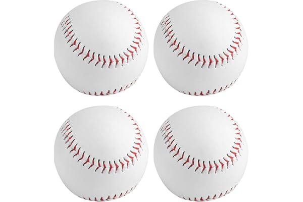 4 st standard 23 cm basebollboll, rundningsboll, hårda PU-baseboll, övningsträning baseboll basbollar, för ungdomar, vuxna, inomhus- och utomhusskola sport träningsspel