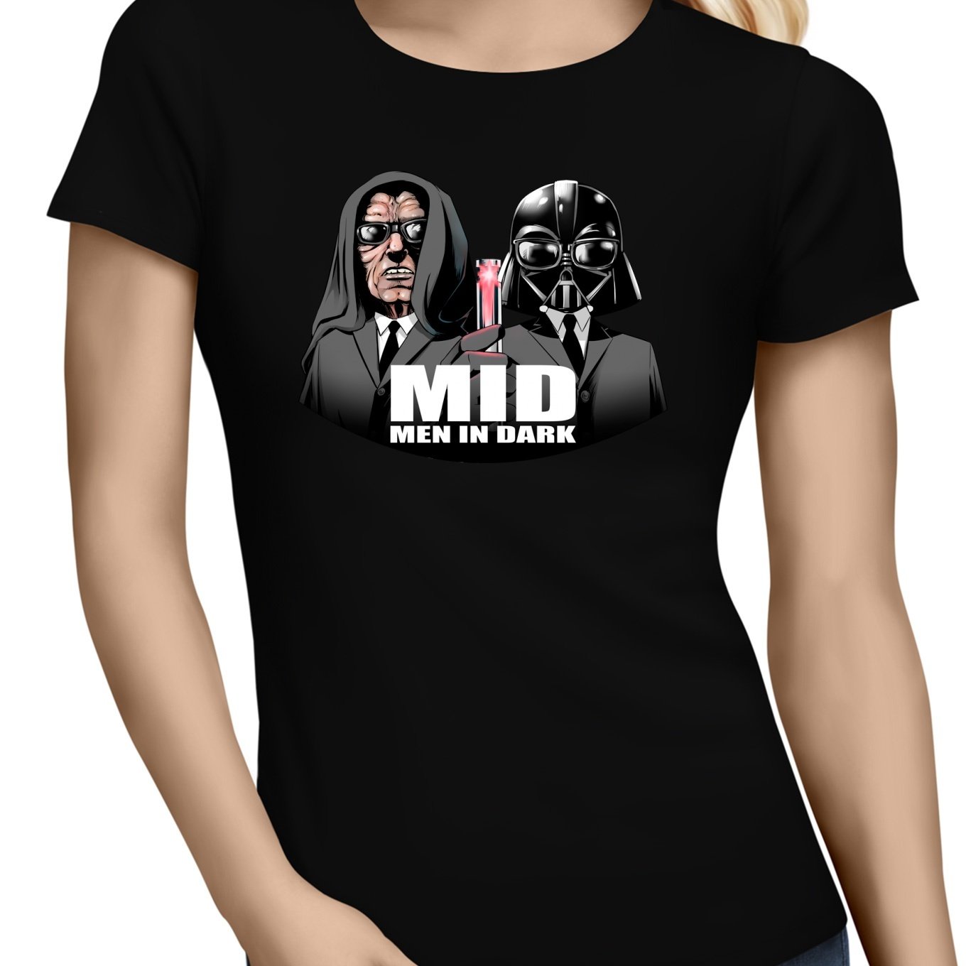 Star-Wars-Men-In-Black-Lustiges-Damen-T-Shirt-Darth-Vader-und-Darth-Sidious-Star-Wars-Men-In-Black-Parodie
