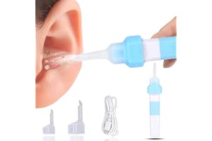 EONDEVO Elektrischer Ohrwähler, Hohe Saugleistung Elektrisches Vakuum Ohrenschmalz Absauggerät Silikon Mit Licht Und 2 weichen Ohrstöpseln Und Usb-Ladekabel Für Babys, Erwachsene