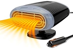 KQLHLHDYZ Chauffage de Voiture, Portable 12V 150W Chauffage et dégivreur avec rotatif à 360°, 2 en 1 Chauffage Desembuage Voiture avec Fonction de Chauffage et de Climatisation avec Prise Allume Cigare