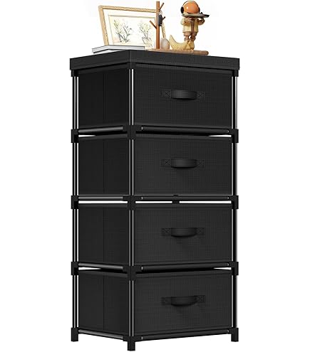 LIANTRAL Fabric Chest of Drawers, 4 Drawers Storage Organizer Unit