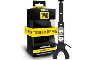 NXT NXTRND Nxtrnd Zwei Fußball Mundschutz, Mundschutz Fußball, Fußball Mundstück, Fußball Mundschutz Jugendliche, Kompatibel mit Zahnspangen, Connected Strap (Schwarz)