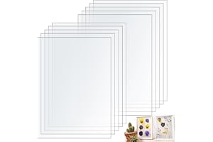 Uppsättning av 10 transparenta acrylglasplattor - Format A4, 1 mm tjocklek - A4 - 29,7 x 21 cm - För inredning, skyltning, fo