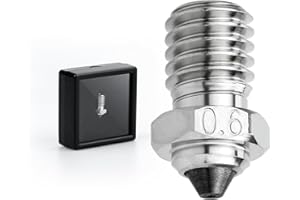 xirbbo Upgrade Tungsten Carbide Tip Bimetal V6 0.6mm Nozzles High Thermal Conductivity Abrasion Resistance 3D Printer v6 My Nozzle for Prusa i3 MK3S / Mini i3 Mega/Kobra/Kobra Neo 3D Printer