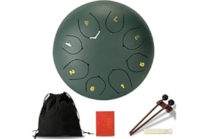 Riokko Zungentrommel 8 Noten 6 Zoll Tongue Drum Steel Ätherische Trommel Percussion Instrument Handtrommel Hand pan Drum Zum Musikliebhaber Yoga Meditation Klangheil
