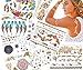 Produktbild JZK® 10 Blätter Verschiedene Metallic Gold und Silber Aufkleber Temporäre Schmuck Tattoos, Wasserdicht (A)