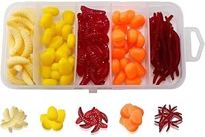 YOUZMY 100 Pz Esca Artificiale Vermi Pesce, Verme Artificiale in Plastica Morbida per Acqua Salata e Dolce