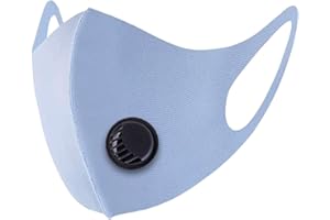 WEDDECOR Confezione da 5 maschere per il viso riutilizzabili unisex in cotone di seta del ghiaccio, bocca del naso traspirante sulla pelle per l'antinquinamento, maschere per valvole coperture per il viso, blu
