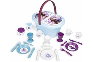 Smoby - Frozen - Kosz piknikowy - Uchwyt do przenoszenia - Składana pokrywka - 21 akcesoriów - Kubki, szklanki, talerze, łyżki, widelce i inne - Od 3 lat - Wyprodukowano we Francji