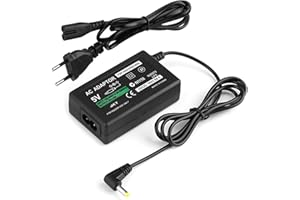 TOALUEA Cargador para Sony PSP 1000/2000/3000, Fuente de Alimentación 5V 2A AC Pared Cargador Cable, Power Adapter para PSP Consola, PlayStation Alimentación Portátil para 1000 2000 3000 Street Game