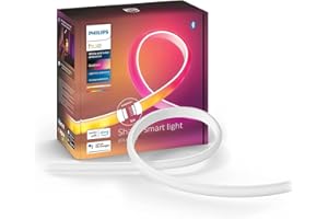 ‎PHILIPS HUE Philips Hue White & Color Ambiance Gradient Lightstrip Erweiterung (1 m), dimmbarer LED Streifen für das Hue Lichtsystem mit 16 Mio. Farben, Farbverläufen, smarte Lichtsteuerung über Sprache oder App