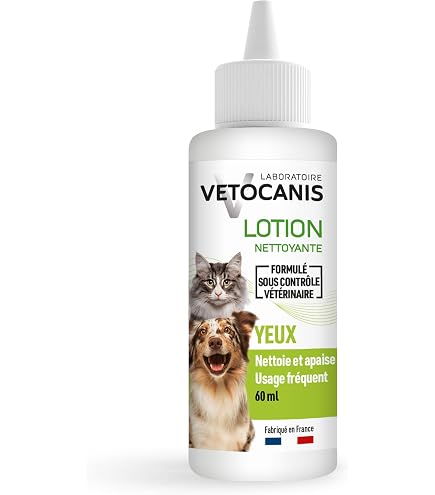 Gouttes Oculaires Pour Chiens Et Chats - Nettoie Les Taches De Larmes - Apaise Yeux Secs Et Irritations - 60 Ml