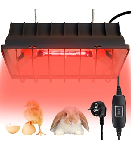 BORDEAG Warmtelamp dieren lampenkap, rood lichtlamp, warmtelamp, 250 W