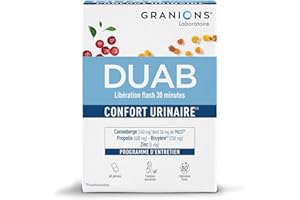 GRANIONS Duab - 60 Gélules - Inconfort Urinaire et Bien-Être Féminin - Formule Brevetée - Canneberge, Propolis, Oligoélément (Zinc) - Laboratoire des Granions - Marque Française