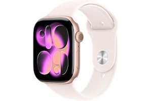 Watch Series 11 GPS 46 mm med boett i Aluminium roséguld, och Sportband i rosé M/L. Sömnpoäng, träningsmätare, hälsoöve